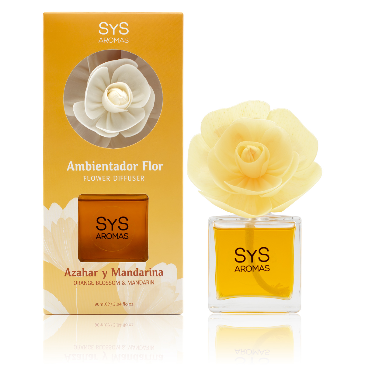 Ambientador Flor Perfumada Azahar Mandarina SyS 90 ml
