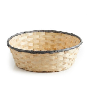 Cesta Oval Bambú Color Natural/Gris