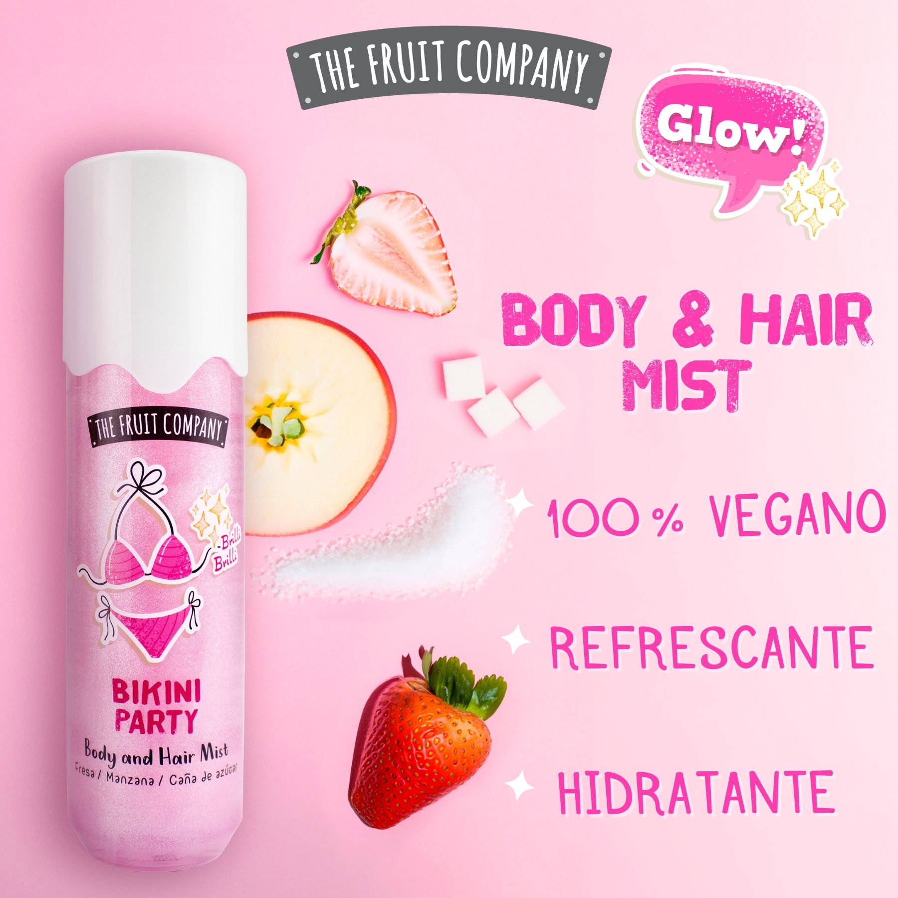 Body & Hair Mist Glitter Bikini Party 200ml The Fruit Company - Imagen 2