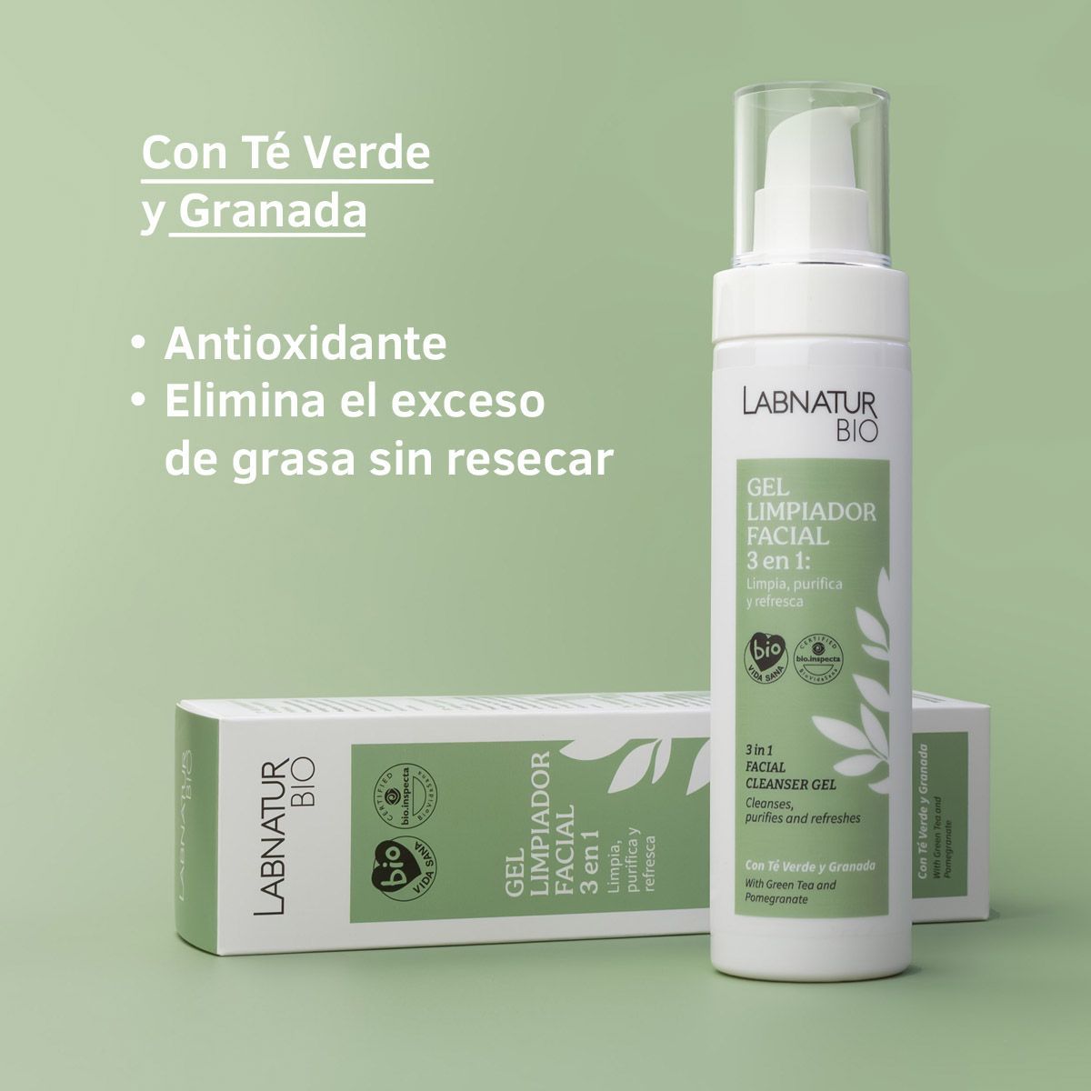 Gel Limpiador Facial 3 en 1 Labnatur Bio 150ml - Imagen 2