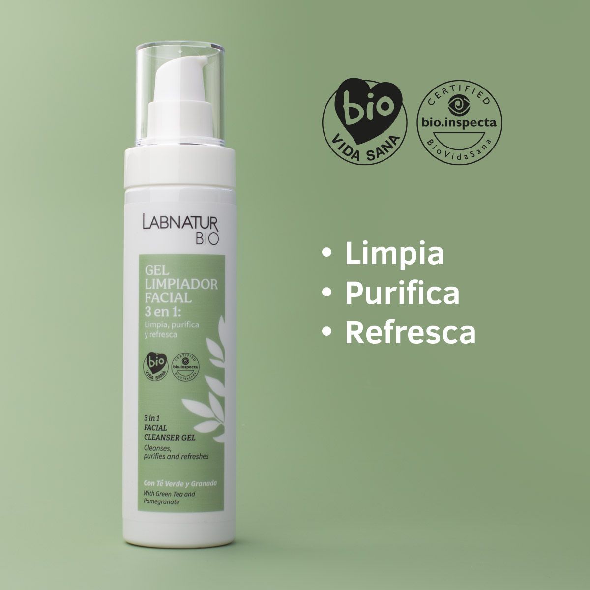 Gel Limpiador Facial 3 en 1 Labnatur Bio 150ml - Imagen 3